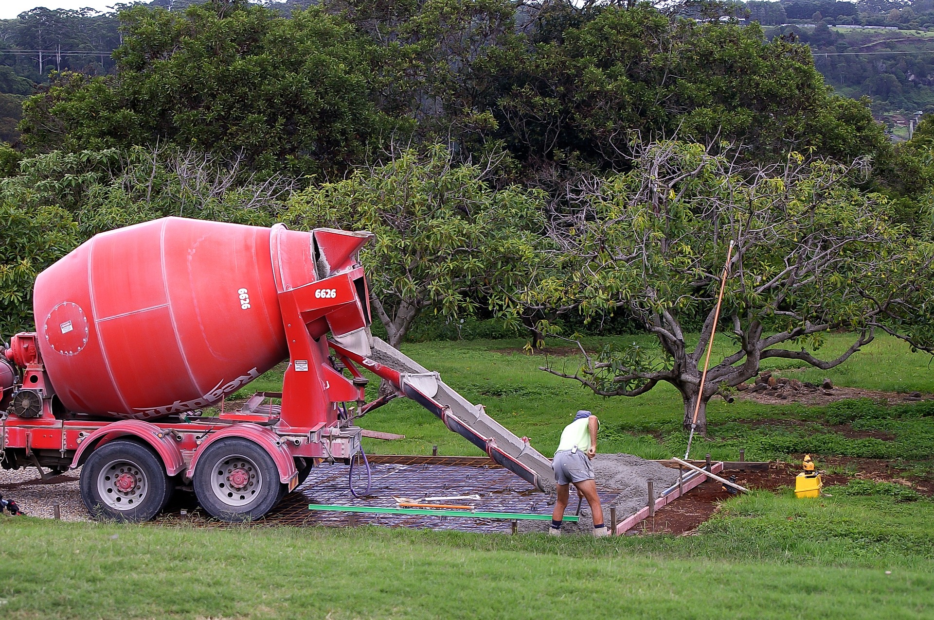Concrete work on a construction site