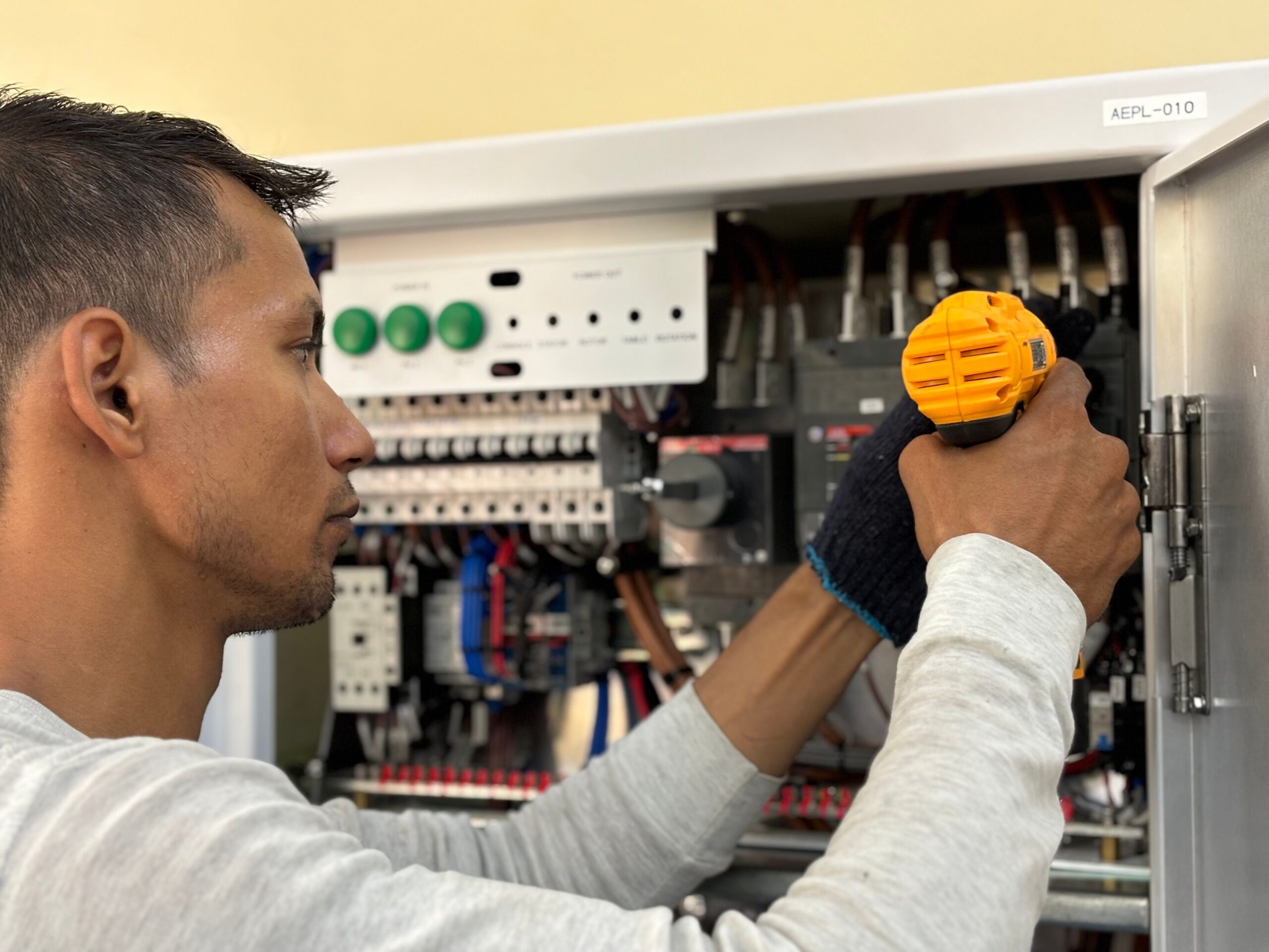 Electrical work on a jobsite